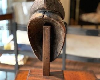 Carved wood African mask. Measures 18" H. Photo 2 of 3. 