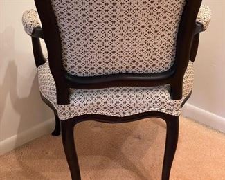 Upholstered armchair with ebony frame. Photo 2 of 2. 