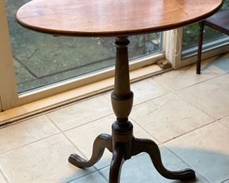 Vintage flip-top pie table. Measures 24" W x 16" W x 27.5" H. Photo 2 of 3. 