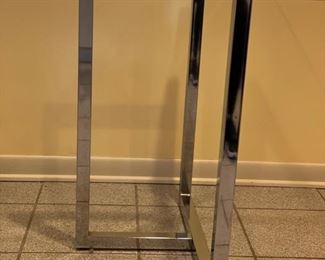 Vintage glass and chrome dining table. Measures 54" W x 36" D x 29" H. Photo 2 of 2. 