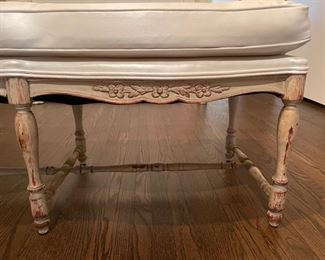 Vinyl upholstered bench. Measures 48" W x 20" D x 22" H. Photo 2 of 2. 