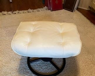 White Eames-style chair and ottoman. Photo 1 of 3. 