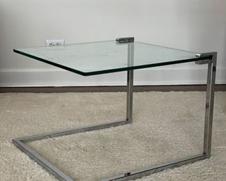 Chrome and glass C-Table - 2 available. 