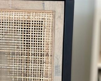 Ebony Clarita Sideboard with natural cane paneling, four doors and adjustable shelves. Measures 72" W x 18" D x 31" H. BRAND NEW!!! Photo 2 of 3.