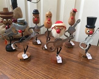 Vintage Johnny Guitar bottle openers. Guitars are attached with a magnet. Great for a man cave! 