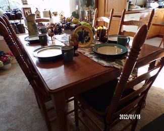 dining table w/6 ladder back chairs