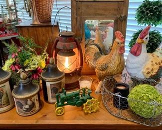 “French Country” style home decor & a very neat old lantern lamp