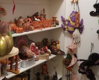 Huge assortment  of Halloween/Thanksgiving collectibles and decor