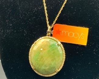14K Gold Getana & Co. Green Sapphire Necklace
