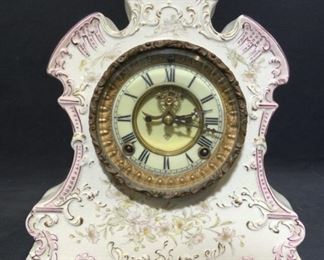 Vintage ANSONIA Porcelain Mantel Clock

