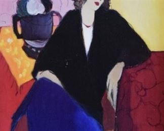 16	Tarkay Embellished Giclee Suzanne	Itzchak Tarkay (Israeli, 1935-2012). Hand embellished giclee on canvas, Suzanne. Signed in the print lower left. 24" x 18" (overall 31" x 25")