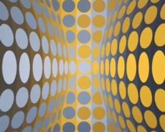 99	Victor Vasarely Serigraph Untitled	Victor Vasarely (Hungarian/French, 1906-1997). Serigraph Untitled, pencil signed and numbered EA in lower margin. Image size without margins 23" x 22 3/4" (overall with frame 36" x 35 1/2")