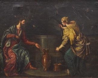 142	Attributed to Alessandro Magnasco Oil on Canvas	Attributed to Alessandro Magnasco (Italian, 1667-1749). Oil on canvas genre scene. Attributed to Magnasco in pencil on the stretcher. 20 1/2" x 26 3/4". Paint loss, scratches, cracks, crazing throughout.