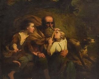 150	Jozef Israels Oil on Canvas The Coming Storm	Jozef Israels (Dutch, 1824-1911). Oil on canvas The Coming Storm. Signed lower right J. Israels. With Sotheby's tag with artist and title and dated 5-8-96 on verso. 33 1/4" x 37 1/4". Relined, paint loss along edges and near bottom. Apparent repair at center.