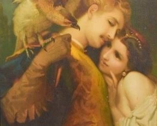 201	After Tranquillo Cremona Chromolithograph	After Tranquillo Cremona (Italian, 1837–1878). Chromolithograph on board Le Fauconnier. Signed in the plate lower right. 26" x 20" (overall with frame 31 1/4" x 26 1/4").