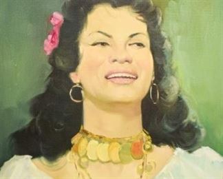 217	Portrait of a Smiling Woman Oil on Canvas	Hungarian, 20th century oil on canvas portrait of a smiling woman. Signed illegibly in the lower left. Unframed. 20" x 16"