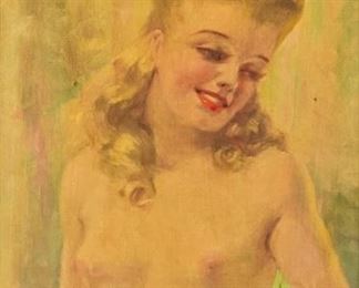 235	Attributed to Geza Kende Oil on Canvas	Geza Kende (Serbia, 1894-1941). Oil on canvas. Portrait of a young woman. Signed lower right "Kende". Some wear to frame. 13 1/2" x 10 1/4" (with frame 19 1/2" x 16").