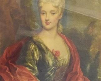 239	David Ashley Lithograph Portrait of a Woman	Lithograph portrait of a woman, signed in the plate D. Ailne, printed in the lower margin Copyright David Ashley Inc., NYC 1941. 29 1/2" x 23" (overall 38" x 32"). Waviness and discoloration to paper, losses to frame.