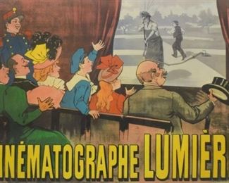 314	Cinematographe Lumiere Advertising Poster	Advertising poster for Cinematographe Lumiere. 32" x 43" (with frame 40 1/2" x 51")