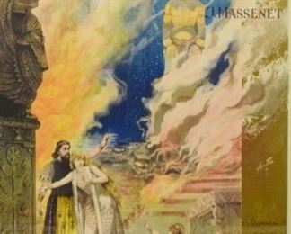 316	Alfredo Edel Le Mage French Opera Poster	Alfredo Leonardo Edel (Italian, 1856-1912). Lithograph French opera advertising poster Le Mage. Initialed AE and dated 91 in the plate, center right. Image 34" x 23" (with frame 43" x 31")