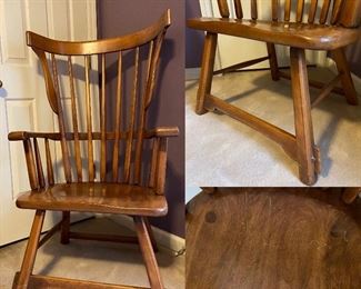 Vintage Large Scale Maple Handmade Chair