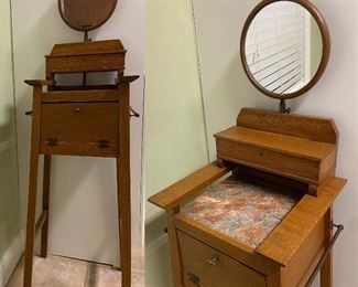 Antique Shaving Stand with Marble Top