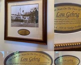 Lou Gehrig July 4th, 1939 At Yankee Stadium framed print