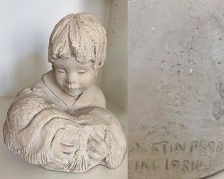 Austin Production 1984 Boy holding baby Statue