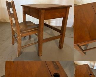 Vintage Children’s School Desk & Chair