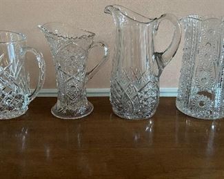 Collection Vintage Pressed Glass Pitchers