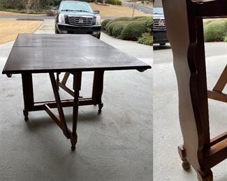 Vintage Solid Maple Drop Leaf Table