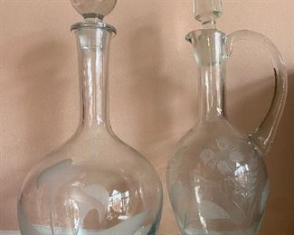 Etched Crystal Decanters