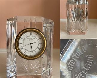 4” X 3-1/4” Waterford Crystal Clock