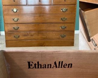 Ethen Allen Solid Maple 5 Drawer Dresser-Approximately 40” W X 18-1/2” D X 30” T