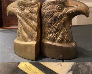 Brass Eagle Head Book Ends made in Korea 