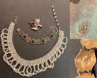 Sterling Bracelet
Sterling Brooch
Vintage Crystal Choker