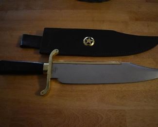 Hibbon Knives - Bowie Style with Sheath Blade is 13 3/4" x 2 1/2" GH5013