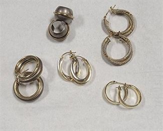 (5) Pairs of Earrings - All Post are marked 14k