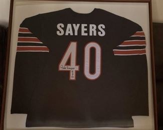 GALE SAYERS Chicago Bears Autographed Jersey Framed with COA