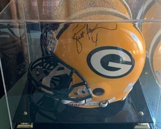 Brett Favre Signed 1997 Super Bowl Green Bay Packers Full Size Helmet with Case - Unable to find COA