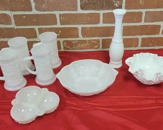 Variety of Milk Glass