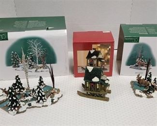 Department 56 - Woodland Animals at Creek, Moose in the Marsh and St. Nicholas Ice Fishing Shanty House