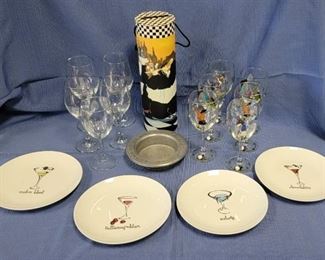 Wine Decor and Hand Painted Wine Glasses