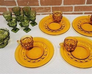 Amber and Green Glassware