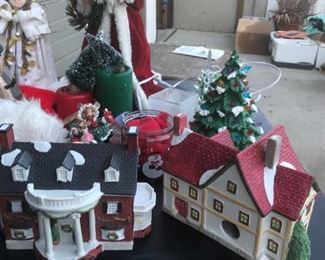 holiday village about to be destroyed by giant angry santa