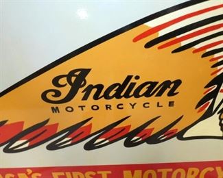 VIEW 2 CLOSE UP INDIAN MOTORCYCLE REPLICA SIGN 