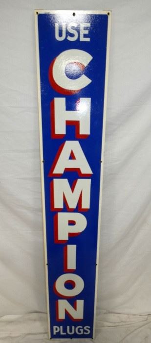 12X72 USE CHAMPION PLUGS VERTICAL SIGN