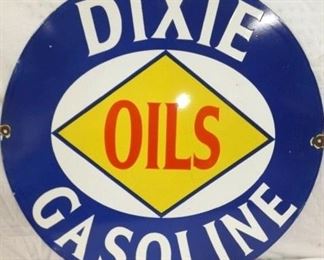 30IN. PORC. DIXIE OILS & GASOLINE 