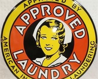 30IN. PORC. APPROVED LAUNDRY SIGN 