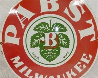 30IN. PORC. PABST MILWAUKEE SIGN 
